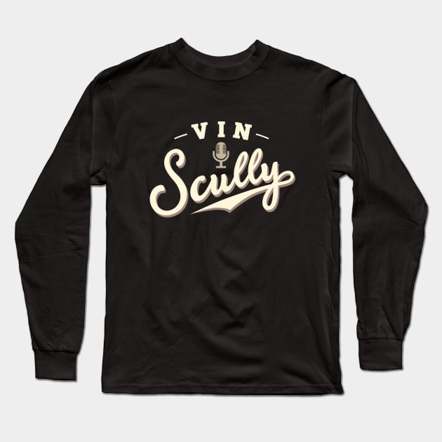 Vin Scully 3 by Buck Tee Originals Long Sleeve T-Shirt by Buck Tee